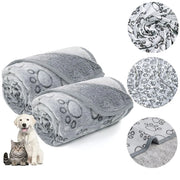 Flannel Dog Blanket Paw Print for Dog Cat Pet Sleep Mat Washable Soft Warm & Comfortable Pet Bed Sheet Mat Dog Sleeping Blankets