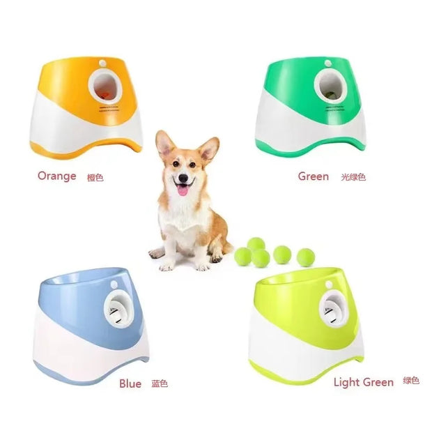 Dog Tennis Launcher Automatic Pet Dogs Chase Toy Mini Tennis Throwing Pinball Machine Fun Interactive Throw Rechargable Catapult