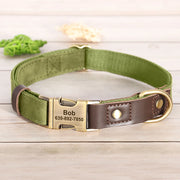 Free Custom PU Leather Dog Collar with Nameplate