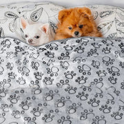 Flannel Dog Blanket Paw Print for Dog Cat Pet Sleep Mat Washable Soft Warm & Comfortable Pet Bed Sheet Mat Dog Sleeping Blankets