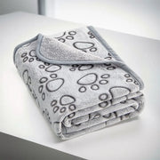 Flannel Dog Blanket Paw Print for Dog Cat Pet Sleep Mat Washable Soft Warm & Comfortable Pet Bed Sheet Mat Dog Sleeping Blankets