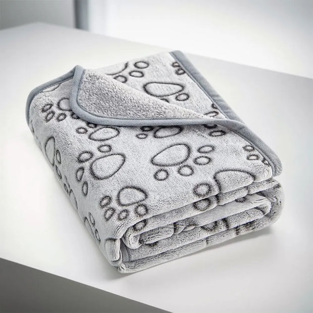Flannel Dog Blanket Paw Print for Dog Cat Pet Sleep Mat Washable Soft Warm & Comfortable Pet Bed Sheet Mat Dog Sleeping Blankets