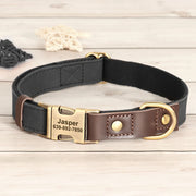 Free Custom PU Leather Dog Collar with Nameplate