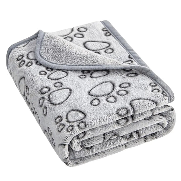 Flannel Dog Blanket Paw Print for Dog Cat Pet Sleep Mat Washable Soft Warm & Comfortable Pet Bed Sheet Mat Dog Sleeping Blankets