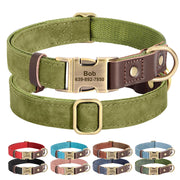 Free Custom PU Leather Dog Collar with Nameplate