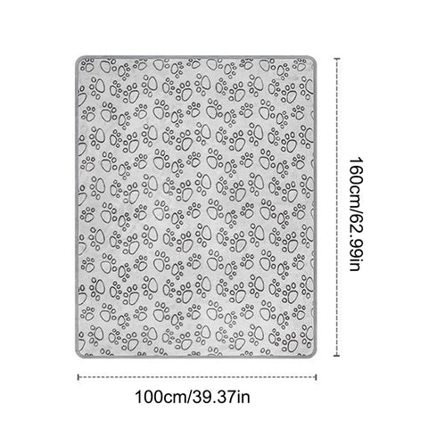 Flannel Dog Blanket Paw Print for Dog Cat Pet Sleep Mat Washable Soft Warm & Comfortable Pet Bed Sheet Mat Dog Sleeping Blankets