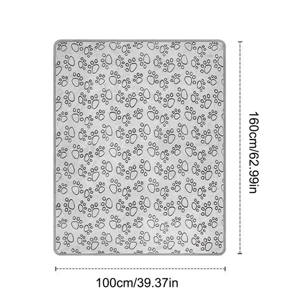 Flannel Dog Blanket Paw Print for Dog Cat Pet Sleep Mat Washable Soft Warm & Comfortable Pet Bed Sheet Mat Dog Sleeping Blankets