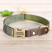 Free Custom PU Leather Dog Collar with Nameplate